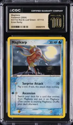 2004 POKEMON EX FIRE RED & LEAF GREEN ERR RARITY #67 MAGIKARP CGC 10 PRISTINE - Image 1