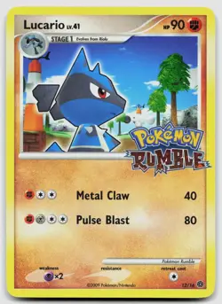 Lucario 12/16 Pokemon Rumble Pokemon MP - crease - Image 1