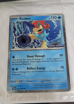 Keldeo - PROMO (Chaos Rising STAMPED) 019/086 Cosmo Holo (SEALED) POKEMON card - Image 1