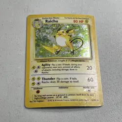 Pokemon TCG 1999 Base Set Card -- Raichu 14/102 Holo **Worn** - Image 2