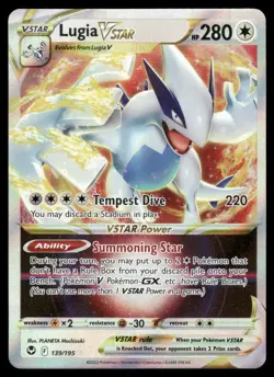 Pokemon Cards Lugia VSTAR 139/195 Silver Tempest Holo VSTAR Rare NM *2 - Image 1