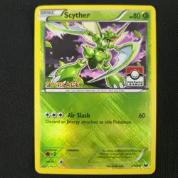 3RD PLACE Scyther 4/108 Pokemon League Reverse Holo Stamp Nintendo Pokemon Card - Image 1