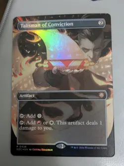 Talisman of Conviction-Secrets Of Strixhaven Commander-Borderless-Foil-428-NM - Image 1