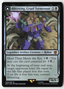 Blitzwing, Cruel Tormentor #4 (Foil) (LP) Transformers BOT Magic MTG - Image 1