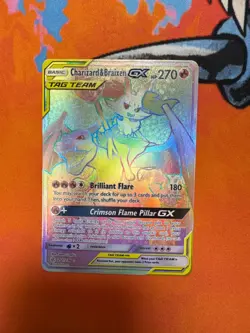Pokemon Charizard & Braixen GX (Secret) 251/236 - SM Cosmic Eclipse Holofoil NM - Image 1