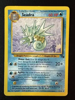 Pokemon Seadra 42/62 Fossil Uncommon Unlimited WOTC 1999 - Image 1