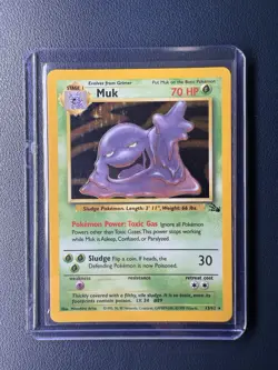 Pokemon TCG Muk Fossil 13/62 Holo Unlimited Holo Rare Vintage WOTC MP - Image 1