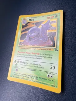 Pokemon TCG Muk Fossil 13/62 Holo Unlimited Holo Rare Vintage WOTC MP - Image 3