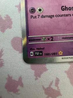 Pokemon TCG Mimikyu 160/091 SV Paldean Fates Shiny Rare Holo Basic 70 HP EN - Image 4
