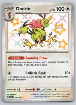 Dodrio 200/091 Shiny Rare Paldean Fates Pokemon Near Mint - Image 1