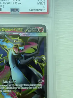 2025 POKEMON PFL EN MEGA CHARIZARD X EX ULTRA RARE #109 PSA MINT 9 - Image 3