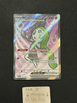 Pokemon Black Bolt - Meloetta Ex - 159/086 - Full Art Rare - M/NM - Image 1