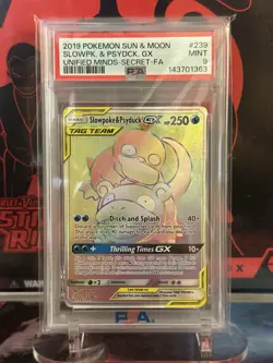 Slowpoke & Psyduck GX PSA 9 -2019 Pokemon Sun & Moon #239 Full Art - Image 1
