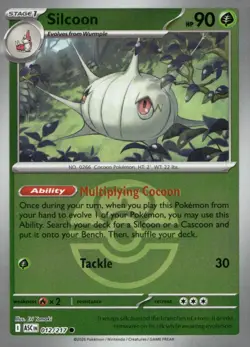 Silcoon (Love Ball) 012/217 Common Ascended Heroes Pokemon Reverse Holo NM - Image 1