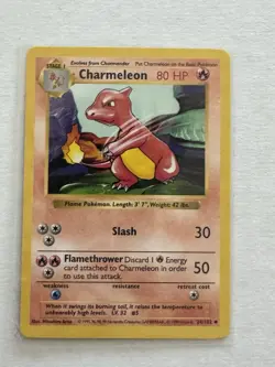 Pokemon Base Set Shadowless Charmeleon 24/102 Non Holo MP - Image 1