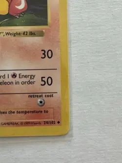 Pokemon Base Set Shadowless Charmeleon 24/102 Non Holo MP - Image 5