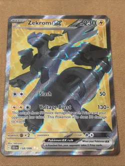 Zekrom ex 158/086 Holo Ultra Rare Black Bolt Pokemon Holo Near Mint - Image 1