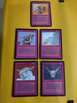 MTG 5 Card Beta Disintegrate,hill giant,hurloon minotaur,wall of stone,oriflamme - Image 1