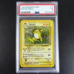 PSA 5 Base Set Raichu 14/102 1999 Holo Pokemon Card Graded Trading Card - Image 1