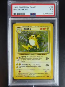 PSA 5 Base Set Raichu 14/102 1999 Holo Pokemon Card Graded Trading Card - Image 3