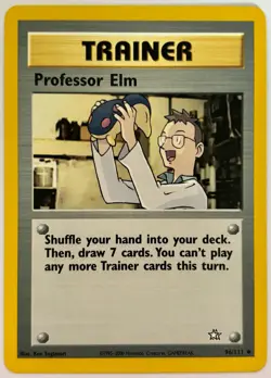 Professor Elm Neo Genesis #96 Pokemon 2000 M/NM Pack to Sleeve - Image 1