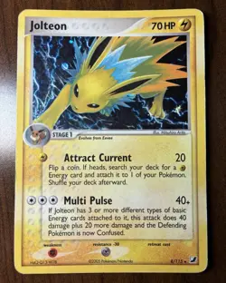 Pokemon TCG Jolteon 8/115 EX Unseen Forces Holo Rare Stage 2 2005 English - Image 1