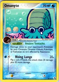 Omanyte 60/92 Common Legend Maker Pokemon Damaged - Image 1