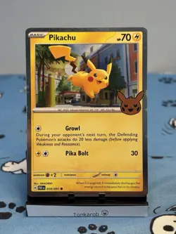 Pikachu 018/091 Trick Or Trade 2024 Cosmos Holo NM Pokemon - Image 1