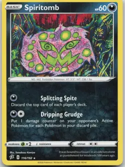 Spiritomb 116/192 Rare Rebel Clash Pokemon Near Mint - Image 1