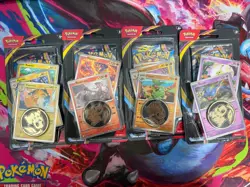X4 Pokemon Chaos rising Premium Checklane Blister Promos And Coin - Image 1