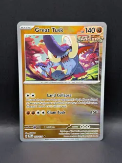Great Tusk 055/131 MASTER BALL PATTERN REVERSE HOLO Prismatic Evolutions Pokemon - Image 2