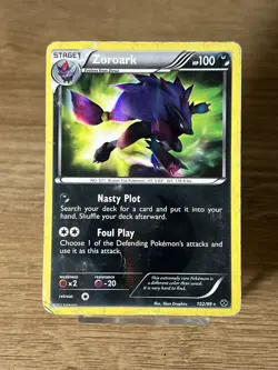 2012 Pokemon Zoroark 102/99 Next Destinies Secret Rare Shiny Holo Damage - Image 1