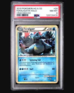 2010 Pokemon Heartgold & Soulsilver #20 Feraligatr-Holo Cracked Ice PSA 8 - Image 1