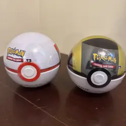 Pokemon TCG PokeBall Tins Lot of 2 Brand New Factory Sealed E25 Booster Packs - Image 1