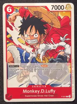 Monkey D Luffy P-001 | Super Pre-Release Participant Promo NM One Piece - Image 1