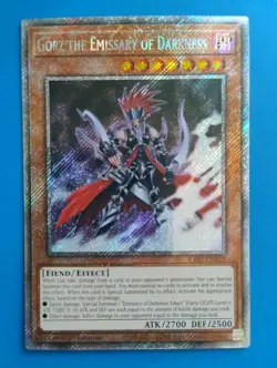 Near Mint Yugioh Gorz the Emissary of Darkness RA03-EN210 Platinum Secret Rare - Image 1