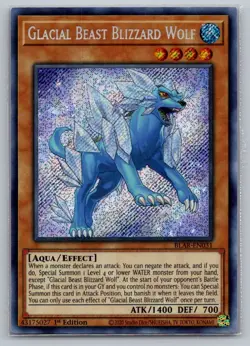 Glacial Beast Blizzard Wolf BLAR-EN031 Battles of Legend: Armageddon Yu-Gi-Oh NM - Image 1