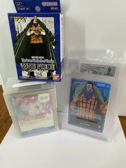 One Piece TCG Graded Super Pre-release Leader Crocodile BGS 9 and deck - Image 1