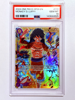 One Piece Emperors in the New World - Monkey.D.Luffy SEC #OP09-119 PSA 10 ENG - Image 1