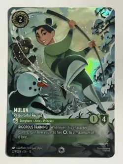 Mulan Resourceful Recruit -Enchanted- Disney Lorcana Winterspell 229/204 - Image 2