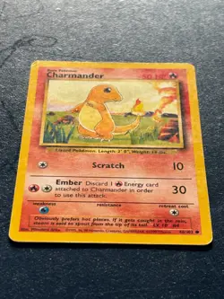 Charmander 46/102 Base Set Regular Common Lightly Played Vintage Pokemon Card - Image 2