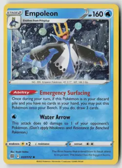 Empoleon - (Cosmos Holo) 037/172 - Miscellaneous Cards & Products - PTCG - LP - Image 1