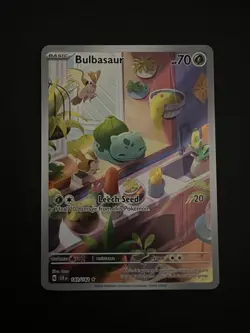 Pokemon TCG Bulbasaur Stellar Crown Illustration Rare Holo Card 143/142 - Image 1
