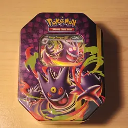 Pokemon TCG: Mega Moonlit Tin w Mega Gengar ex Promo card + 4 Booster Packs - Image 1