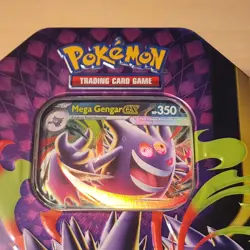Pokemon TCG: Mega Moonlit Tin w Mega Gengar ex Promo card + 4 Booster Packs - Image 2