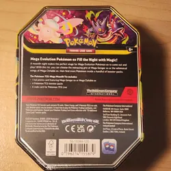 Pokemon TCG: Mega Moonlit Tin w Mega Gengar ex Promo card + 4 Booster Packs - Image 3