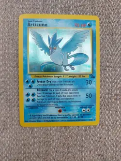 Pokemon TCG Articuno Fossil Holo Card 2/62 Unlimited Rare, Near Mint Condition - Image 1