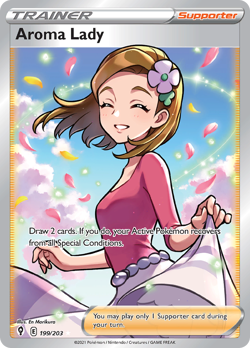 AROMA LADY 199/203 RARE ULTRA EVOLVING SKIES POKEMON NEAR MINT - Image 1