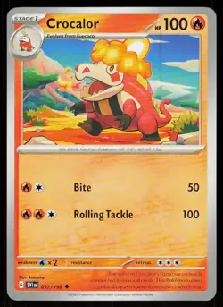 Crocalor 037/198 Uncommon Scarlet & Violet Pokemon Near Mint - Image 1