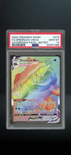 2020 POKEMON SWORD & SHIELD CHAMPION'S PATH | SECRETFULL ART/DREDNAW VMAX 075 - Image 1